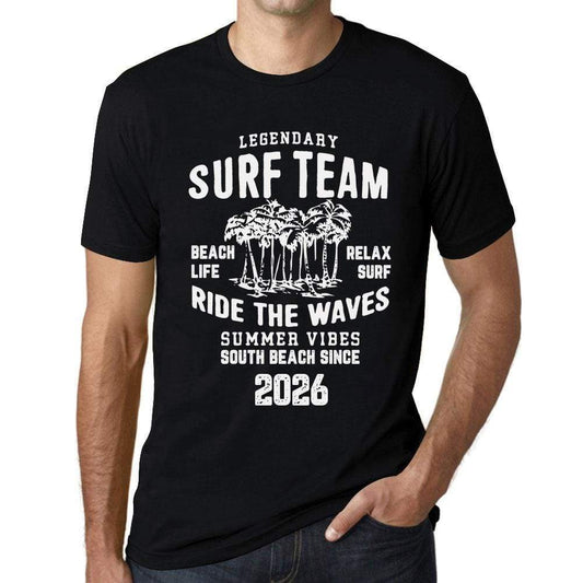 Mens Vintage Tee Shirt Graphic T Shirt Surf Team 2026 Deep Black - Deep Black / Xs / Cotton - T-Shirt