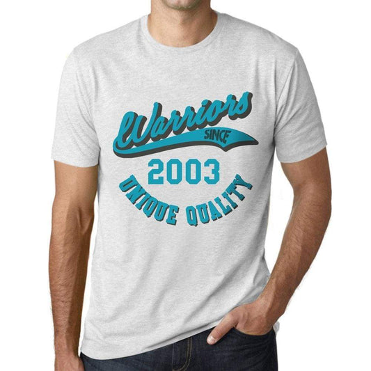 Men’s Vintage Tee Shirt <span>Graphic</span> T shirt Warriors Since 2003 Vintage White - ULTRABASIC
