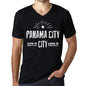 Mens Vintage Tee Shirt Graphic V-Neck T Shirt Live It Love It Panama City Deep Black - Black / S / Cotton - T-Shirt