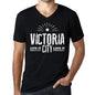 Mens Vintage Tee Shirt Graphic V-Neck T Shirt Live It Love It Victoria Deep Black - Black / S / Cotton - T-Shirt