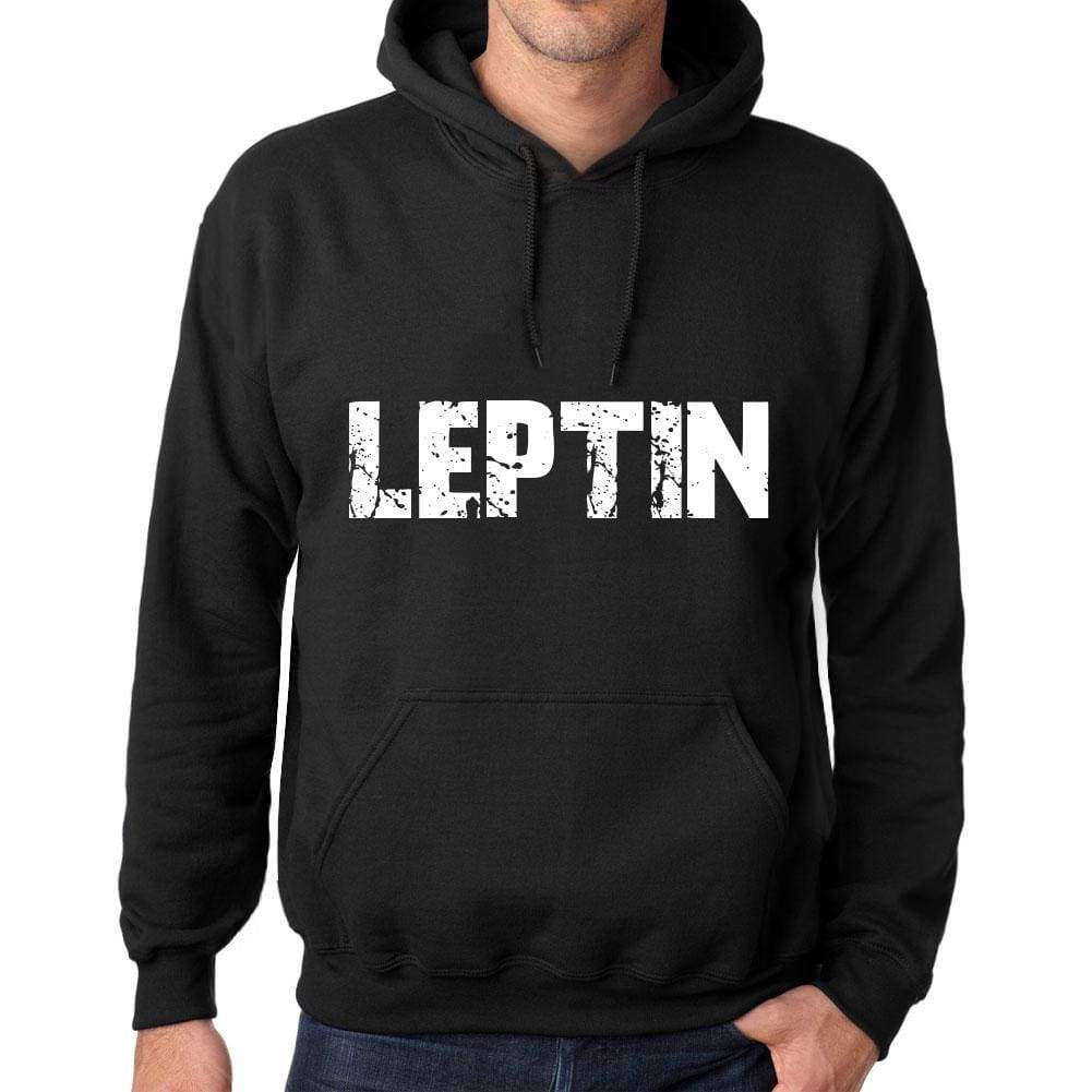 Mens Womens Unisex Printed Graphic Cotton Hoodie Soft Heavyweight Hooded Sweatshirt Pullover Popular Words Leptin Deep Black - Black / Xs /