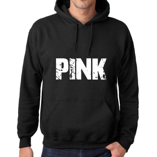 Mens Womens Unisex Printed Graphic Cotton Hoodie Soft Heavyweight Hooded Sweatshirt Pullover Popular Words Pink Deep Black - Black / Xs /