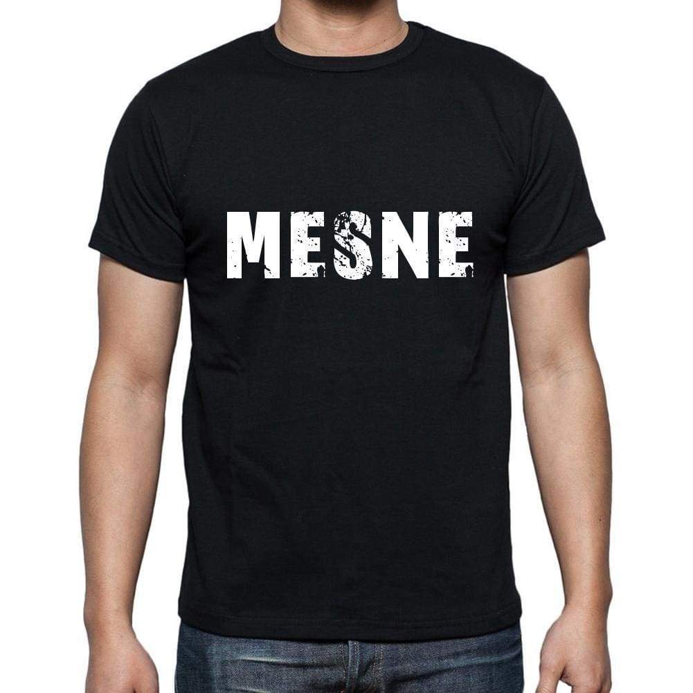 Mesne Mens Short Sleeve Round Neck T-Shirt 5 Letters Black Word 00006 - Casual