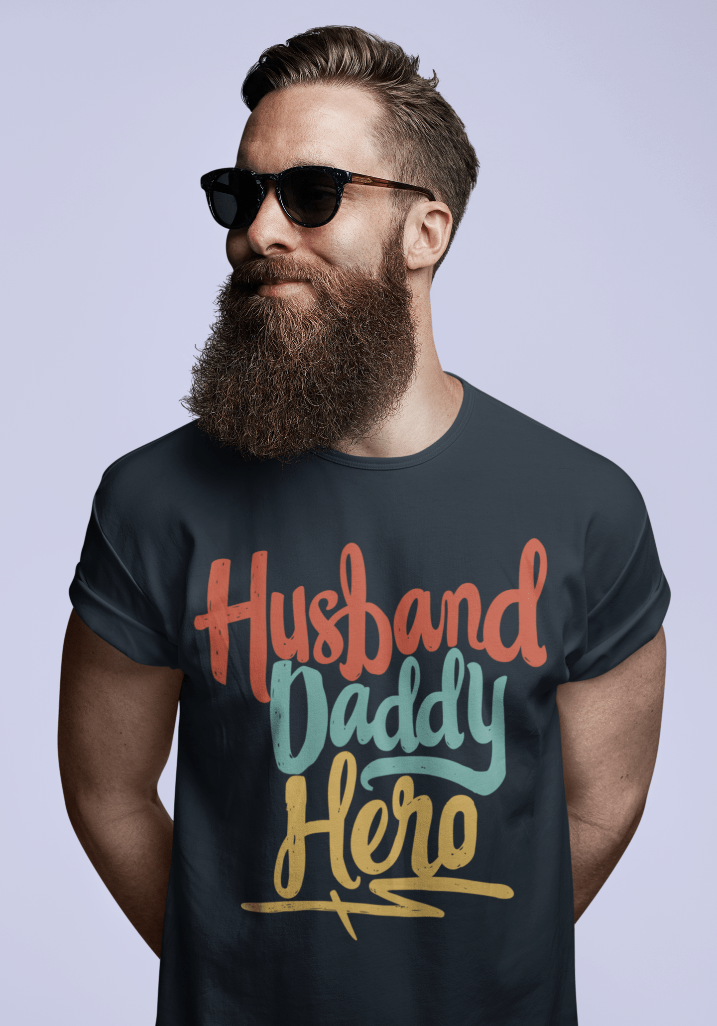 ULTRABASIC Men's T-Shirt Husband Daddy Hero Funny Father's Day Vintage Casual Gift