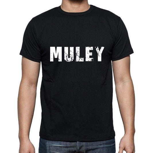 Muley Mens Short Sleeve Round Neck T-Shirt 5 Letters Black Word 00006 - Casual