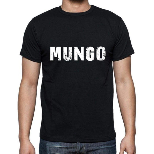 Mungo Mens Short Sleeve Round Neck T-Shirt 5 Letters Black Word 00006 - Casual