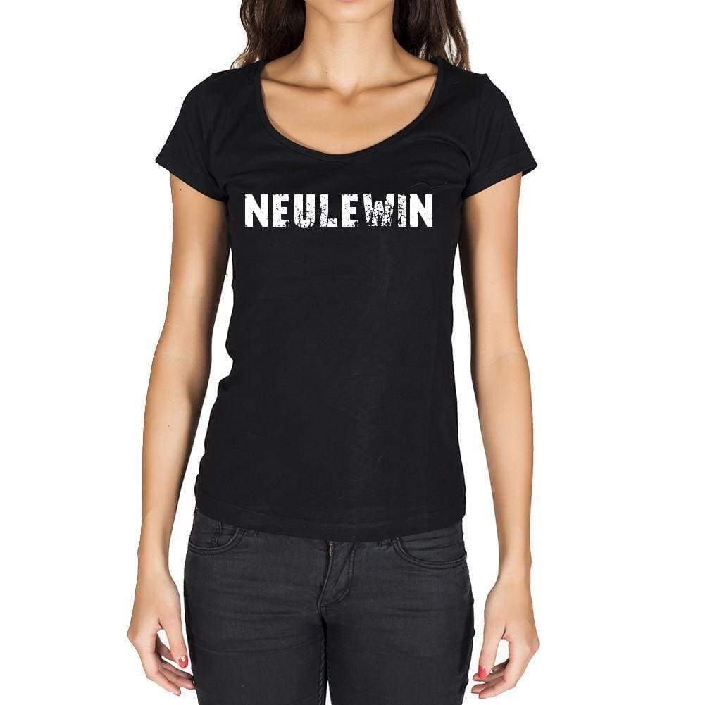 Neulewin German Cities Black Womens Short Sleeve Round Neck T-Shirt 00002 - Casual