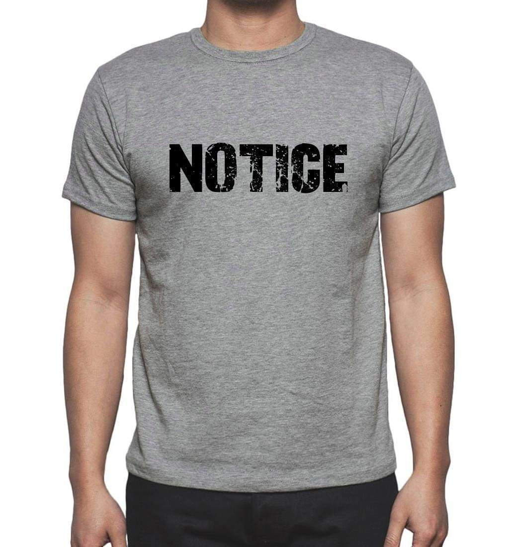 Notice Grey Mens Short Sleeve Round Neck T-Shirt 00018 - Grey / S - Casual