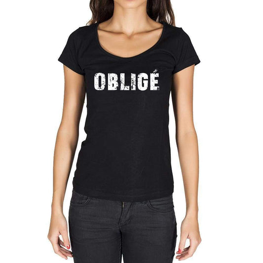 Obligé French Dictionary Womens Short Sleeve Round Neck T-Shirt 00010 - Casual