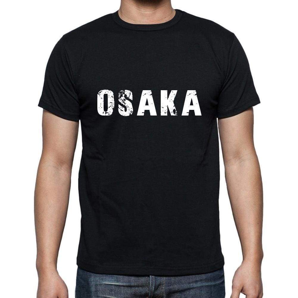 Osaka Mens Short Sleeve Round Neck T-Shirt 5 Letters Black Word 00006 - Casual