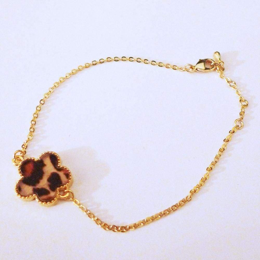 Panther Flower Gold Chain Bracelet