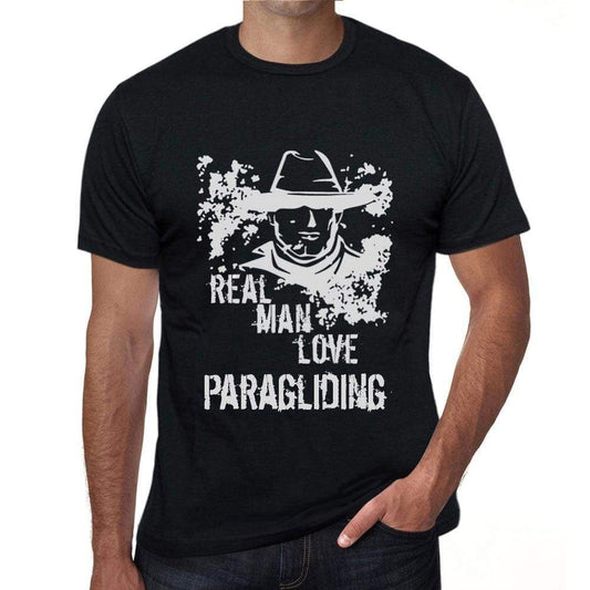 Paragliding Real Men Love Paragliding Mens T Shirt Black Birthday Gift 00538 - Black / Xs - Casual