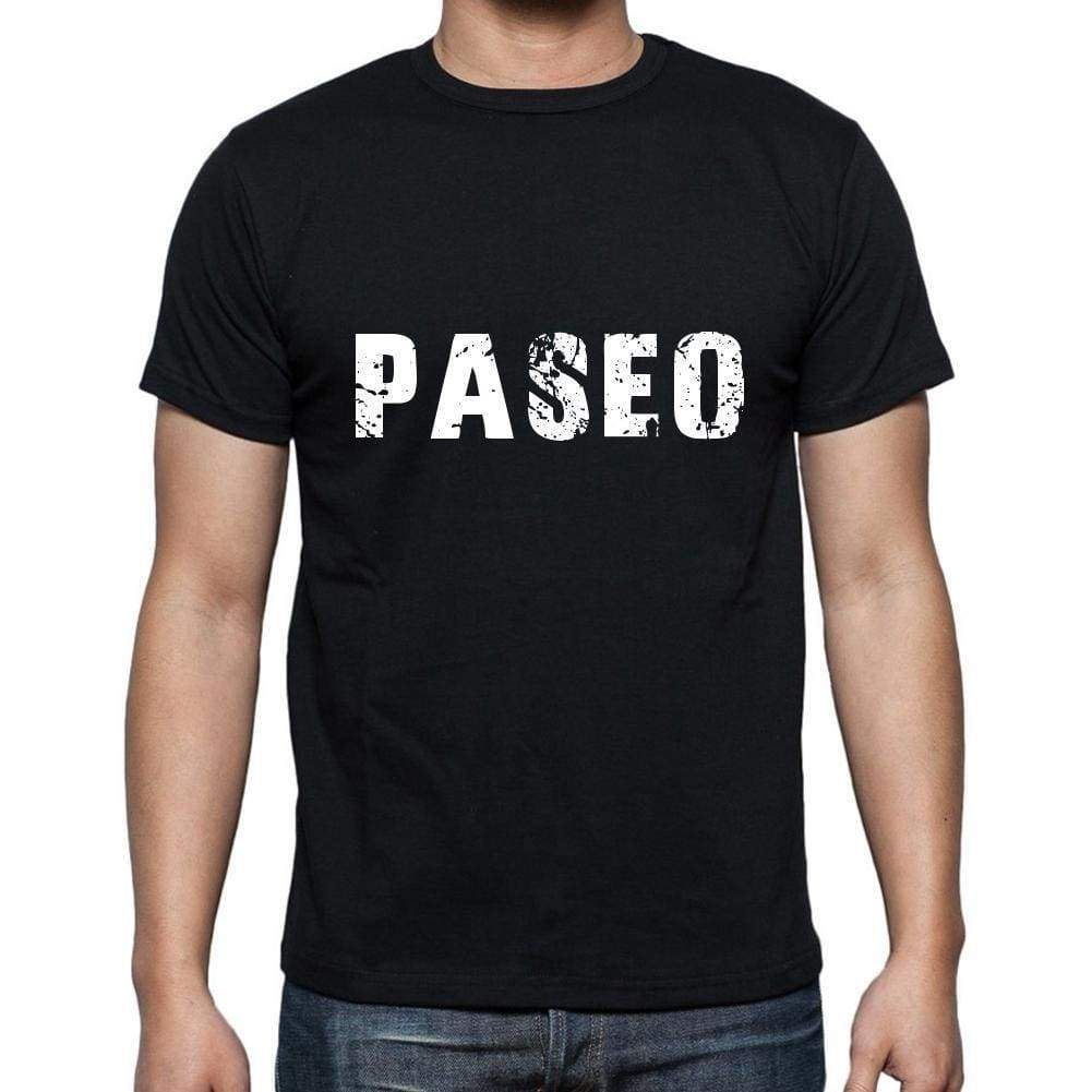 Paseo Mens Short Sleeve Round Neck T-Shirt 5 Letters Black Word 00006 - Casual