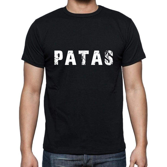 Patas Mens Short Sleeve Round Neck T-Shirt 5 Letters Black Word 00006 - Casual