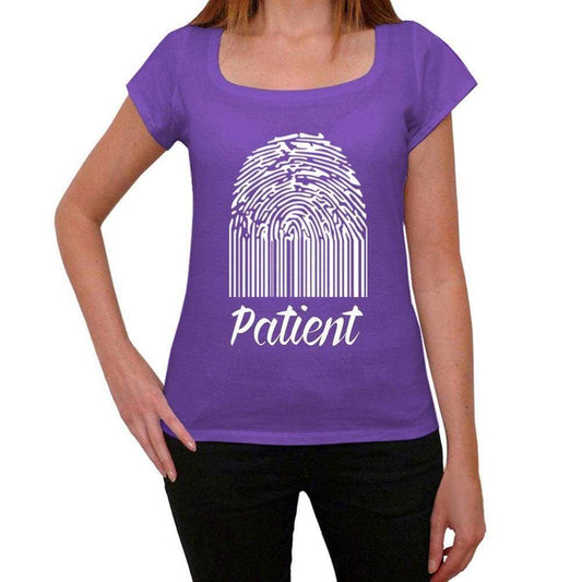 Patient Fingerprint Purple Womens Short Sleeve Round Neck T-Shirt Gift T-Shirt 00310 - Purple / Xs - Casual