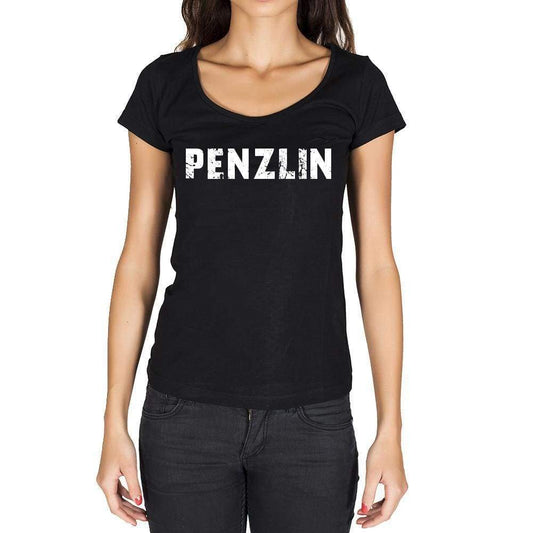 Penzlin German Cities Black Womens Short Sleeve Round Neck T-Shirt 00002 - Casual