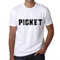Picket Mens T Shirt White Birthday Gift 00552 - White / Xs - Casual