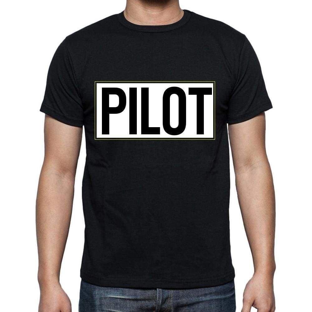 Pilot T Shirt Mens T-Shirt Occupation S Size Black Cotton - T-Shirt