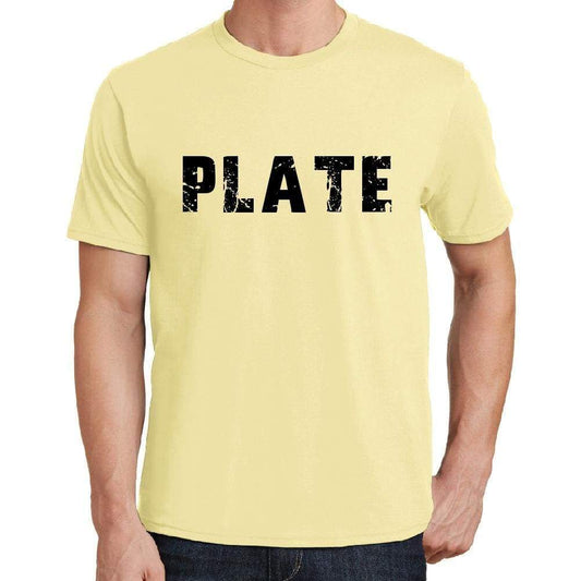 Plate Mens Short Sleeve Round Neck T-Shirt 00043 - Yellow / S - Casual
