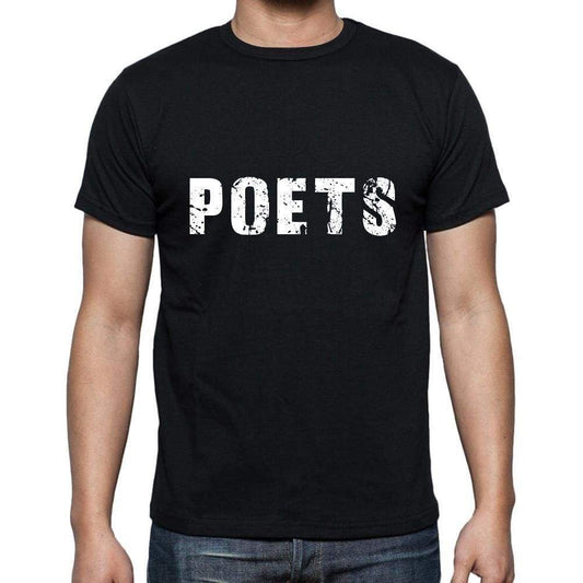 Poets Mens Short Sleeve Round Neck T-Shirt 5 Letters Black Word 00006 - Casual
