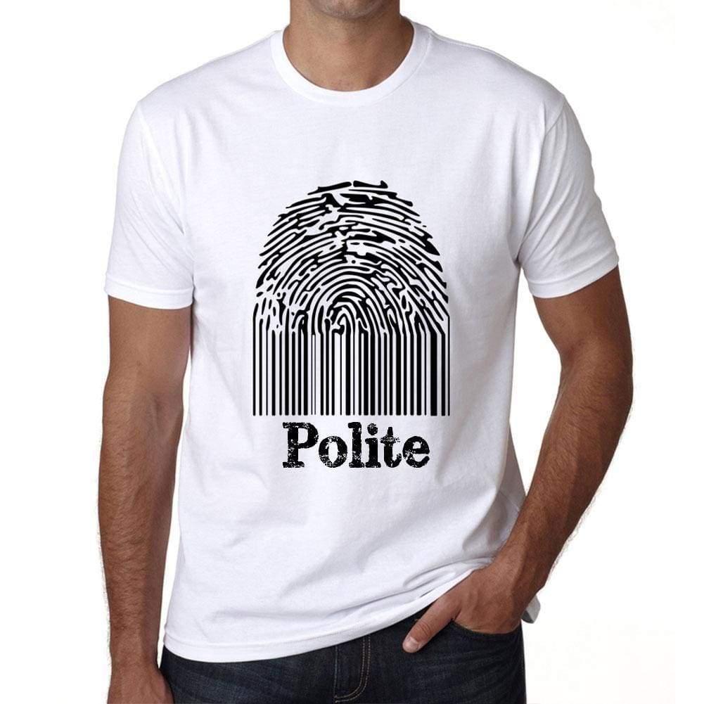 Polite Fingerprint White Mens Short Sleeve Round Neck T-Shirt Gift T-Shirt 00306 - White / S - Casual