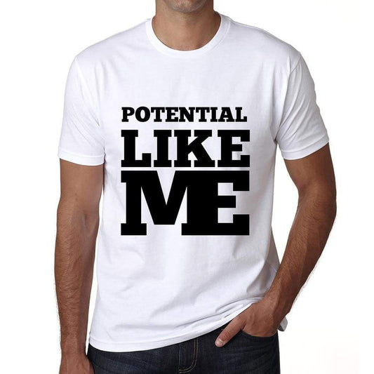 Potential Like Me White Mens Short Sleeve Round Neck T-Shirt 00051 - White / S - Casual