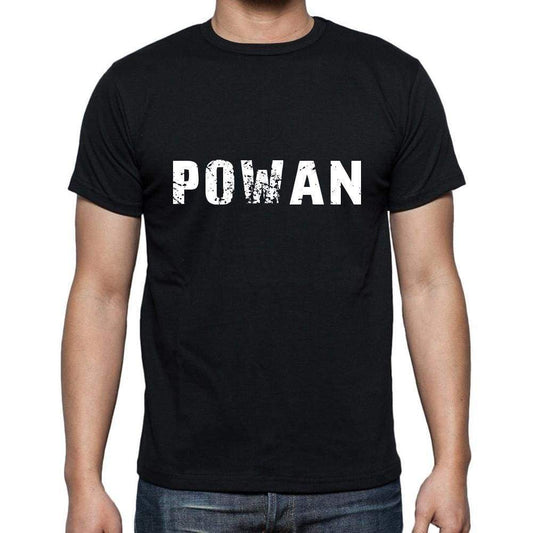 Powan Mens Short Sleeve Round Neck T-Shirt 5 Letters Black Word 00006 - Casual