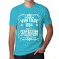 Premium Vintage Year 1984 Blue Mens Short Sleeve Round Neck T-Shirt Gift T-Shirt 00367 - Blue / Xs - Casual