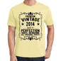 Premium Vintage Year 2014 Yellow Mens Short Sleeve Round Neck T-Shirt Gift T-Shirt 00348 - Yellow / S - Casual