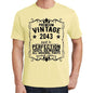 Premium Vintage Year 2043 Yellow Mens Short Sleeve Round Neck T-Shirt Gift T-Shirt 00348 - Yellow / S - Casual