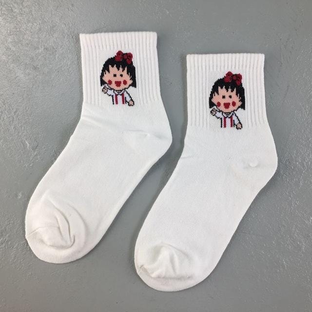 Harajuku Cute Patterend Ankle Socks Hipster Skatebord Ankle Funny Socks Female Fashion Cartoon Character Cute Short Socks Women