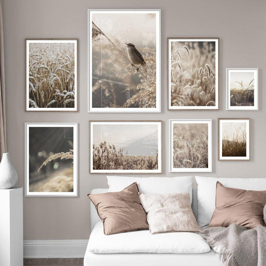 Farm Plant Bird Leaves Wheat Landscape Wall Art Canvas Painting Nordic Posters And Prints Wall Pictures For Living Room Decor