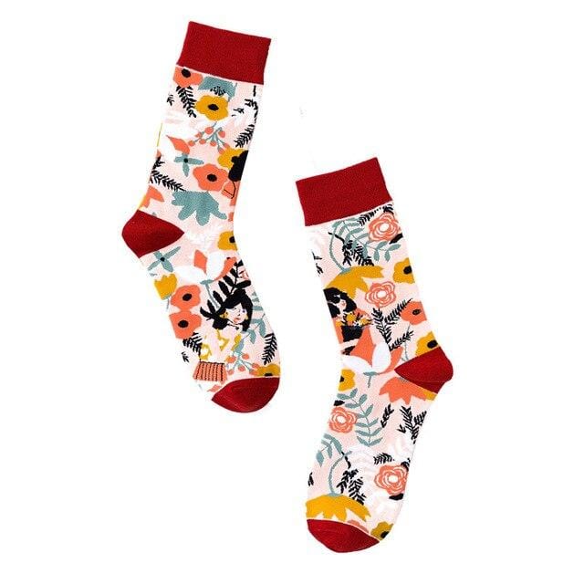 New 2020 Autumn Winter Socks Women Funny Creative Beauty Pattern Harajuku Calcetines Casual Vacation Happy Socks Streetwear