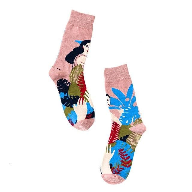 New 2020 Autumn Winter Socks Women Funny Creative Beauty Pattern Harajuku Calcetines Casual Vacation Happy Socks Streetwear
