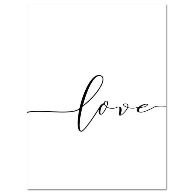 Black White Simple Hand In Hand Lover Canvas Painting LOVE Couple Love-promise Posters Wall Pictures For Living Room Home Decor