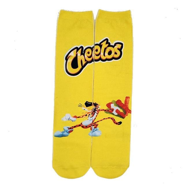 Fashion Unisex 3D Printing Men's Art Socks Autumn Potato Chips Funny Long Socks Men Cotton and Cool Gifts for Men 403