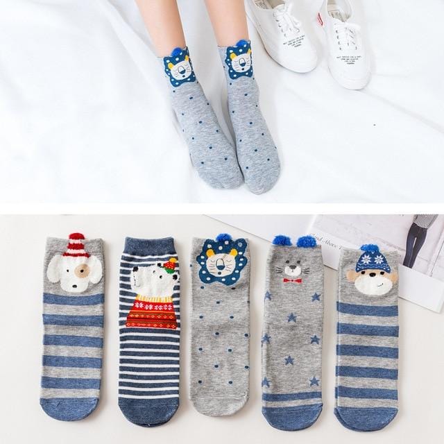 new Fashion Cartoon Cotton Socks Women Korean Kawaii Dog Print Women Cute Socks Casual Meias Funny Harajuku Socks For Women Girl