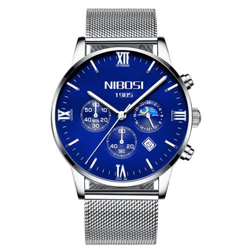 NIBOSI Blue Watch Men Watches Luxury Top Brand Mens Watch Relogio Masculino Navy Blue Military Army Analog Quartz Wrist Watches