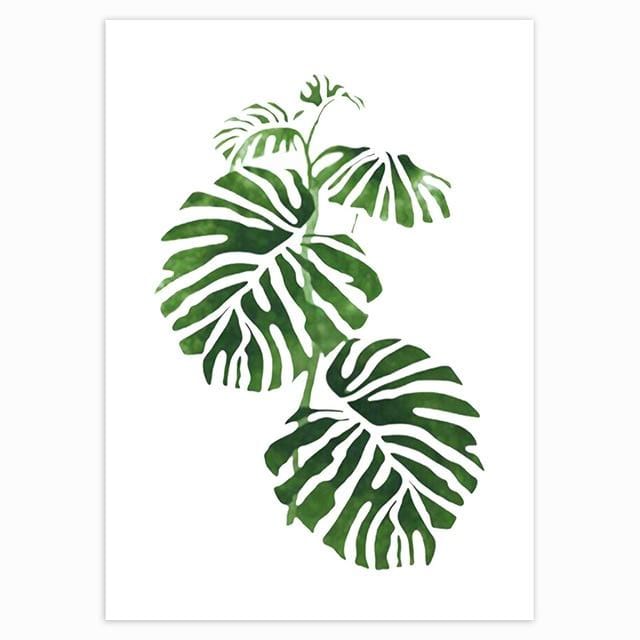 Scandinavian Style Tropical Plants Poster Green Leaves Decorative Picture Modern Wall Art Paintings for Living Room Home Decor