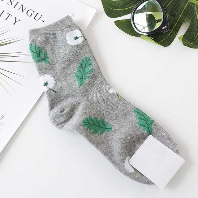 [EIOISAPRA]Cute Jacquard/Plants Printing Pattern Art Socks Women Korean Animal/Cactus Socks Funny Socks Kawaii Sokken Calcetines