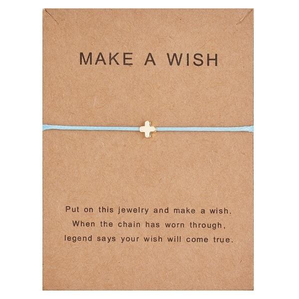 10*7.5cm Make a Wish Papper Card Love Woven Adjustable Bracelet Fashion Jewelry Gift For Women,Men,Kids