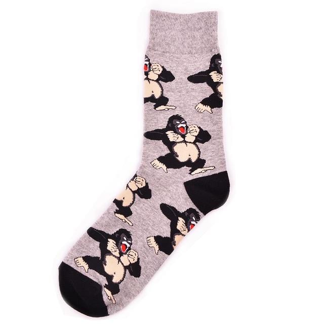 Adult Mid Calf Crew Fashion Funny Socks Chimpanzee Pug Bull Bulldog Sloth Snail Boston Terrier Monkey Dog Puppy Animal Dropship