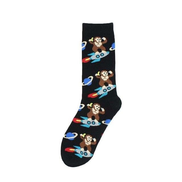 Adult Mid Calf Crew Fashion Funny Socks Chimpanzee Pug Bull Bulldog Sloth Snail Boston Terrier Monkey Dog Puppy Animal Dropship