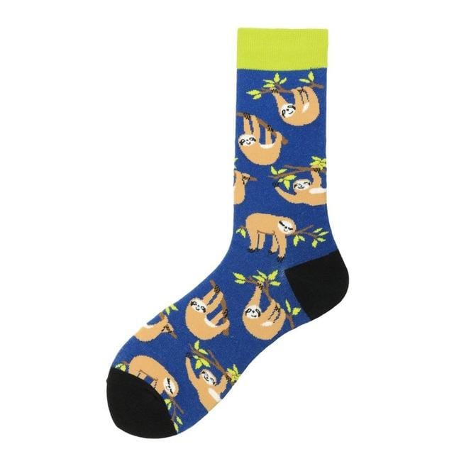 Adult Mid Calf Crew Fashion Funny Socks Chimpanzee Pug Bull Bulldog Sloth Snail Boston Terrier Monkey Dog Puppy Animal Dropship