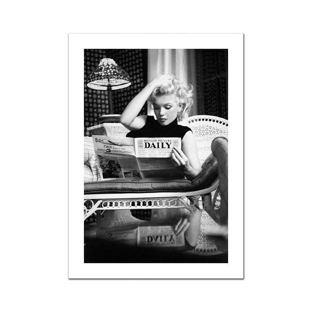 Famous Poster Photography Movie Star Canvas Painting Black White Wall Art Pictures For Living Room Modern Decorative Prints