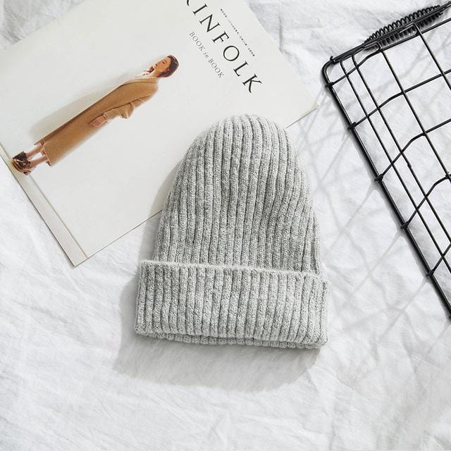Beanies Women 2019 New Solid Knitted Warm Soft Trendy Hats Simple Korean Style Womens Wool Casual Caps Elegant All-match Beanie