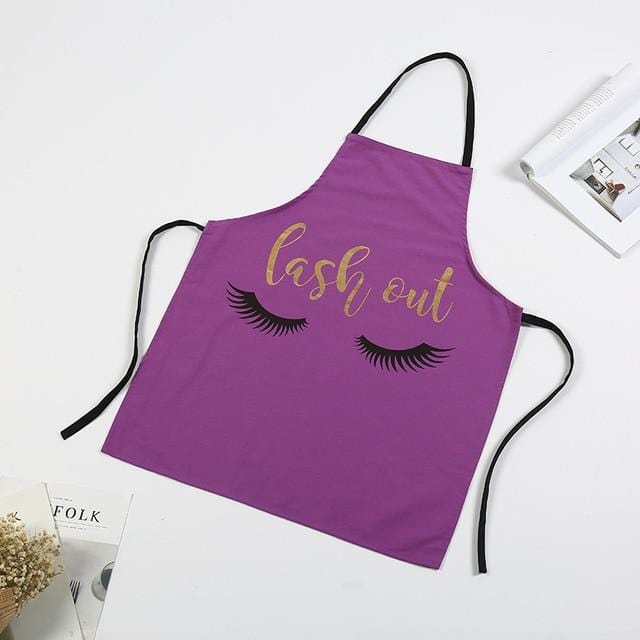 1Pcs Fashion Bronzing Cotton Apron Women Adult Bibs Home Cooking Baking Coffee Shop Cleaning Aprons Kitchen Accessories