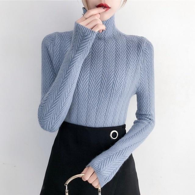 Underwear Woman Autumn and Winter 2020 New sweater Slim Bottom Shirt Long Sleeve Tight Knitted Shirt Thickening