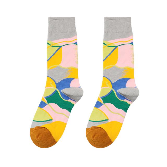 New 2019 Kawaii Sweet Women's Socks Funny Cute Cream Candy Color Cartoon Abstract Pattern Design Happy Socks For Christmas Gift