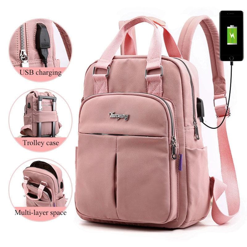 Girls Laptop Backpacks Pink Men USB Charging Bagpack Women Travel Backpack School bags Bag For boys Teenage mochila escolar 2019